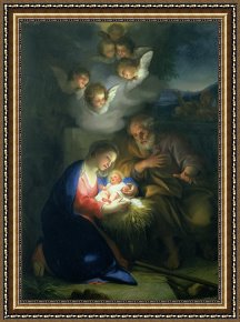 Raphael Framed Prints - Nativity Scene by Anton Raphael Mengs