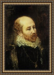 Mr And Mrs a Mosselman And Their Two Daughters Framed Paintings - Bildnisse Henry Francis Makins Und Mrs Maskenkostum by Anton Romako