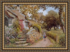 Boar Lane Framed Prints - A Country Lane by Arthur Claude Strachan