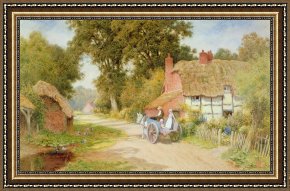 Boar Lane Framed Prints - A Warwickshire Lane by Arthur Claude Strachan
