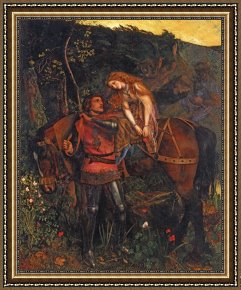 Belle Du Jour Framed Paintings - La Belle Dame Sans Merci by Arthur Hughes