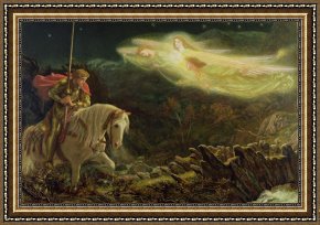 Disputation of The Holy Sacrament (la Disputa) [detail 10a] Framed Prints - Quest for the Holy Grail by Arthur Hughes