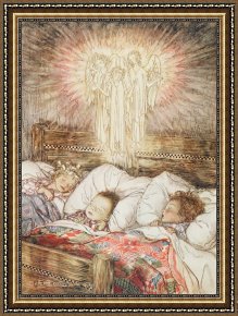 Tower of Babel Bible Illustration Framed Paintings - Christmas illustrations from The Night Before Christmas by Arthur Rackham