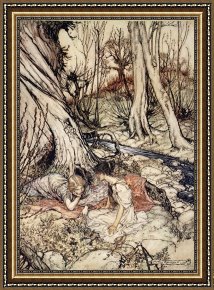 Wont. Framed Prints - Where Often You And I Upon Fain Primrose Beds Were Wont To Lie by Arthur Rackham