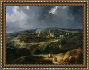 View of Delft Framed Paintings - View of Jerusalem from the Valley of Jehoshaphat by Auguste Forbin
