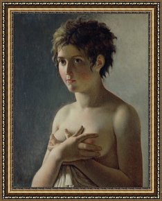 Bust Framed Prints - Portrait of a Young Girl by Baron Pierre Narcisse Guerin