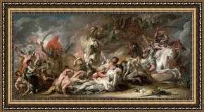 When The West with Evening Glows Framed Paintings - Death on the Pale Horse by Benjamin West