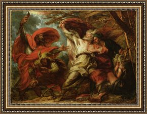 Execution Without Trial Under The Moorish Kings in Granada Framed Paintings - King Lear by Benjamin West