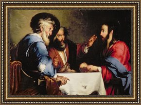 The Last Supper Framed Prints - Supper at Emmaus by Bernardo Strozzi