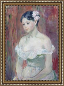 Young Framed Prints - A Young Girl by Berthe Morisot