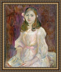 Portrait Framed Prints - Portrait of Julie Manet by Berthe Morisot