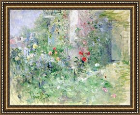 The Garden of Eden Framed Paintings - The Garden at Bougival by Berthe Morisot