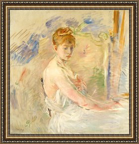 Young Framed Prints - Young Girl Getting Up by Berthe Morisot
