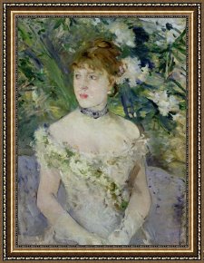 Young Framed Prints - Young girl in a ball gown by Berthe Morisot