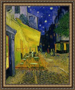 Hendrikus Van De Sende Baachyssun Framed Prints - Vincent van Gogh by Cafe Terrace Arles