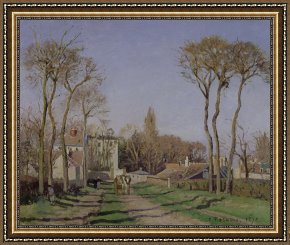 Village Framed Prints - Entrance to the Village of Voisins by Camille Pissarro