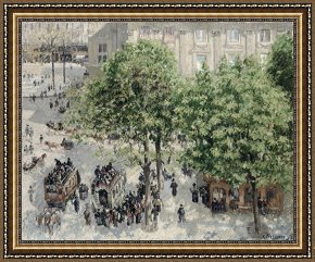A Place Framed Prints - Place Du Theatre Francais by Camille Pissarro
