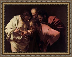 The Incredulity of Saint Thomas Framed Paintings - The Incredulity of Saint Thomas by Caravaggio
