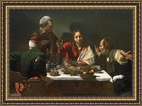 The Last Supper Framed Prints - The Supper at Emmaus by Caravaggio