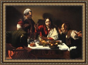 The Last Supper Framed Prints - The Supper at Emmaus by Caravaggio