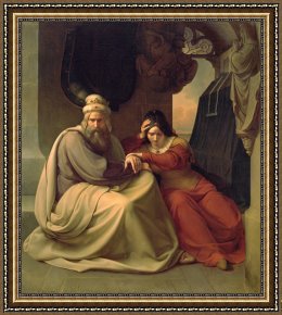 Royal Framed Prints - Royal couple mourning for their dead daughter by Carl Friedrich Lessing