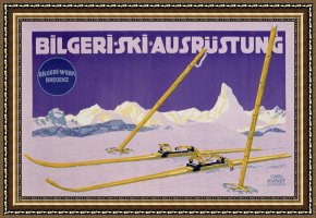 Advertisement Framed Prints - Advertisement For Skiing In Austria by Carl Kunst
