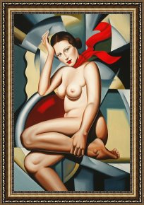 Catherine (b.1966) (contemporary Artist) Framed Prints - Orange Scarf by Catherine Abel