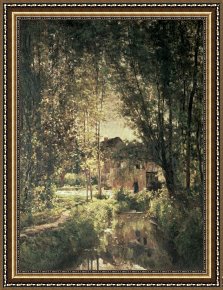 Charles Framed Prints - Landscape by Charles Francois Daubigny
