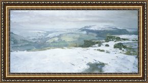Cold Framed Paintings - Moorland by Charles Hardaker