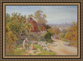 Charles Framed Prints - A Rest by the Way by Charles James Adams