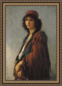 Charles Framed Prints - Young Bohemian Serb by Charles Landelle