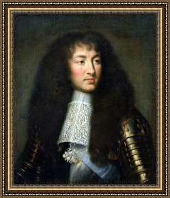 Charles Framed Prints - Portrait of Louis XIV by Charles Le Brun