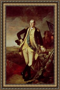Charles Framed Prints - George Washington at Princeton by Charles Willson Peale