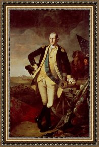 Charles Framed Prints - Portrait of George Washington by Charles Willson Peale