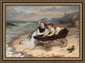 Wild Boar Framed Prints - What Are The Wild Waves Saying? by Charles Wynne Nicholls