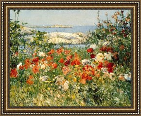View of Delft Framed Paintings - Ocean view by Childe Hassam