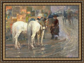 Scene Framed Prints - Paris Street Scene by Childe Hassam