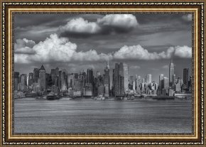 New York City Framed Paintings - Storm Clouds Over New York City I by Clarence Holmes