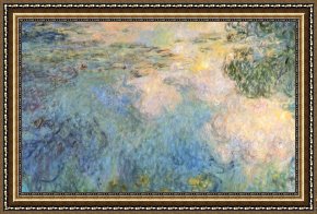 Cubist Lilies Framed Prints - Basin Of Water Lilies by Claude Monet