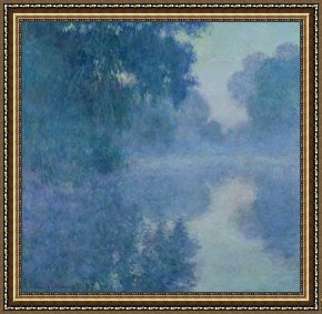 Seine Framed Paintings - Branch of the Seine near Giverny by Claude Monet