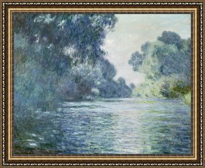 Seine Framed Paintings - Branch of the Seine near Giverny by Claude Monet