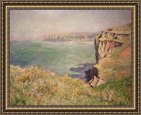 Claude Monet Framed Prints - Cliff at Varengeville by Claude Monet