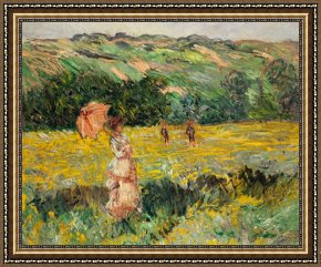 Newburyport Meadows Framed Prints - Limetz Meadow by Claude Monet