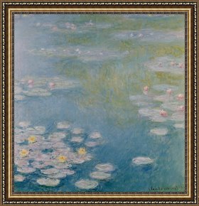 Claude Monet Framed Prints - Nympheas at Giverny by Claude Monet