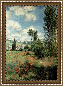 Meadow Poppies IV Framed Prints - Path through the Poppies by Claude Monet