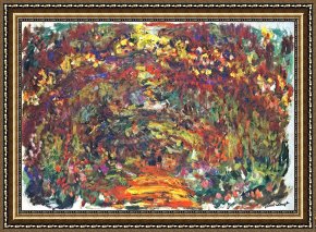 Path Framed Prints - Path Under The Rose Trellises Giverny by Claude Monet
