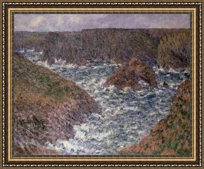 Belle Du Jour Framed Paintings - Port Domois at Belle Ile by Claude Monet