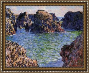 Belle Du Jour Framed Paintings - Port Goulphar Belle Ile Brittany by Claude Monet
