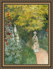 The Garden of Eden Framed Paintings - Rose Garden by Claude Monet