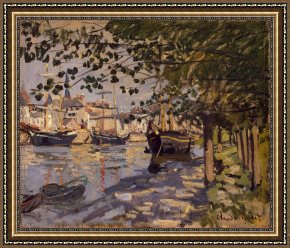 Seine Framed Paintings - Seine at Rouen by Claude Monet